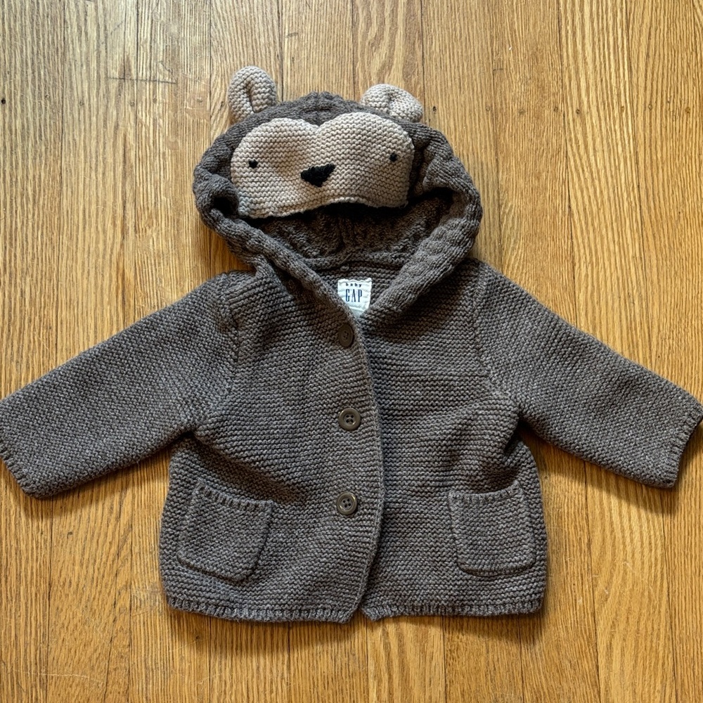 Baby GAP Brown Monkey Hooded Sweater